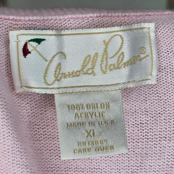 Vintage 90's Arnold Palmer Sleeveless V-Neck Pink Golf Sweater Vest XL Soft Laye - Picture 8 of 8